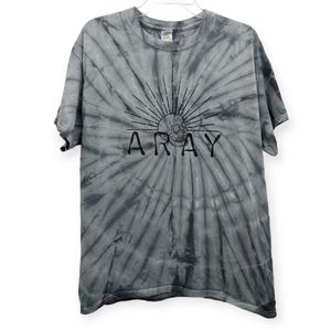 Aray Tie Dyed Men's Large Shirt Short Sleeve Tee Top  Gray Skeleton Color